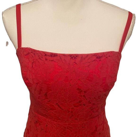 Red Holiday Lace Party Dress Fame & Partners The Max Size 6 - Picture 4 of 7